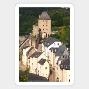 Luxembourg; City; Goal; city gate; casemates; Fortress; Dinselpuert Sticker